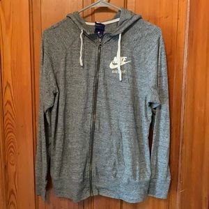 Nike grey zip up hoodie